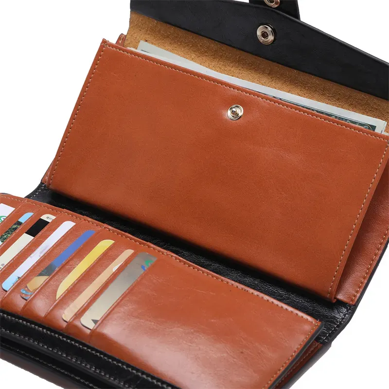 HBP 21 Mode Frauen Organizer Lange Brieftasche Kupplung Geldbörse Echtes Echtes Leder Weiche RFID Brieftaschen_voghion.com
