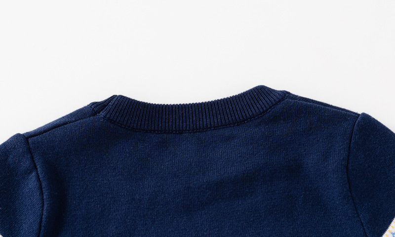 Weihnachts-Hirsch-Pullover für Jungen, Herbst-Kinderpullover mit gestreiften Ärmeln_voghion.com