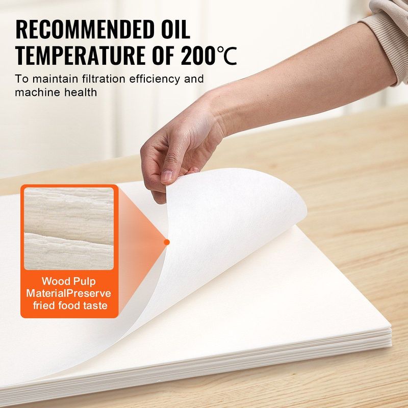 VEVOR Fryer Filter Paper, 100 Sheets, 19.3" X 16.1", Replacement Deep Fryer Filter Sheets For 18L/38L Commercial Mobile Fryer Filter Machine, For Restaurant, Fast Food Shop, Carnival Concession Stand_voghion.com