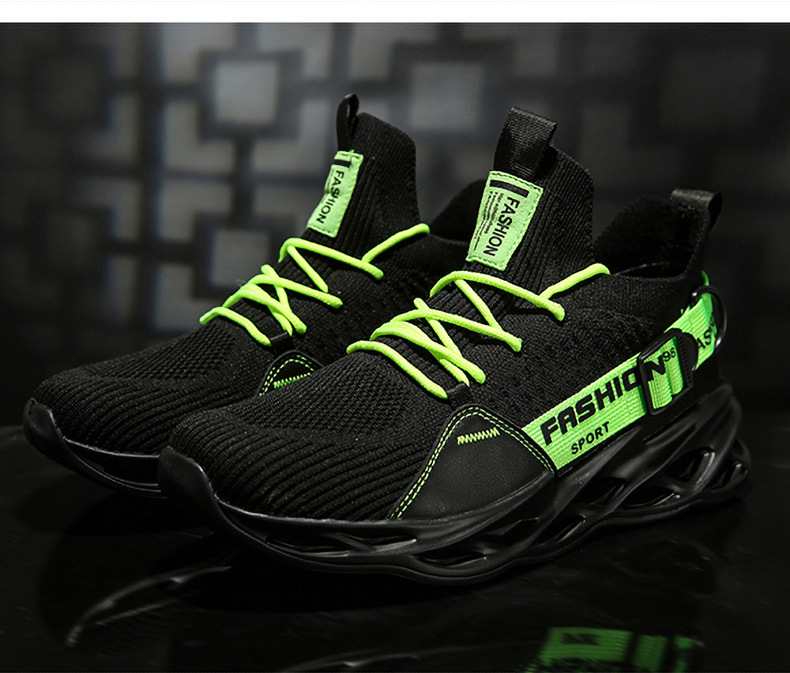 Herrenschuhe Klingenschuhe Fischschuppen-Sportschuhe Neue Herren-Laufschuhe fliegende gewebte atmungsaktive Freizeitsportschuhe_voghion.com