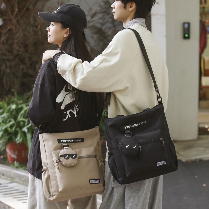 Men's Large Capacity Handbag Single Shoulder Crossbody Bag Middle High School Students, Suitable For Classes, Tutoring,_voghion.com