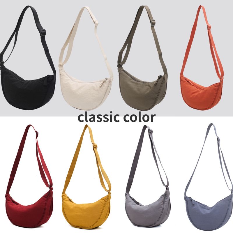 Borsa a tracolla portatile semplice da donna in nylon imbottito in tinta unita, borsa da viaggio_voghion.com
