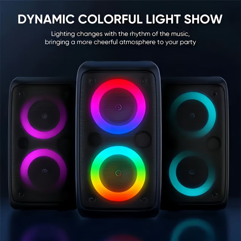 Karaoke Radio FM Bluetooth Speaker Portable Wireless With Microphone Lamp Machine Caixa De Som Sound Box Music Subwoofer LED TWS_voghion.com