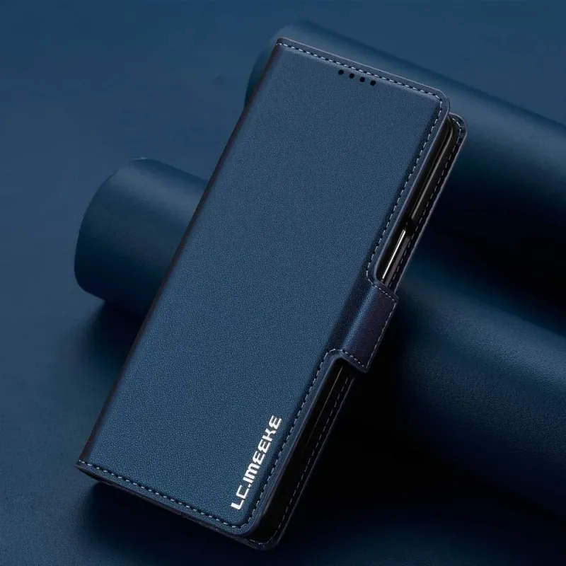 Capa de couro empresarial com suporte para caneta e compartimento para cartões para Samsung Z Fold 6, 5, 4, 3, 6, 5, 4 e 3, 5G_voghion.com