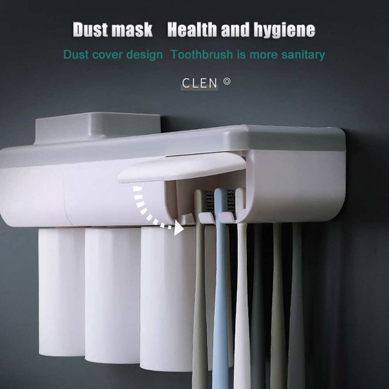 Wall Mount Magnetic Adsorption Toothbrush Holder With Cups Toothpaste Toothbrush Storage Rack Bathroom Accessories Sets_voghion.com