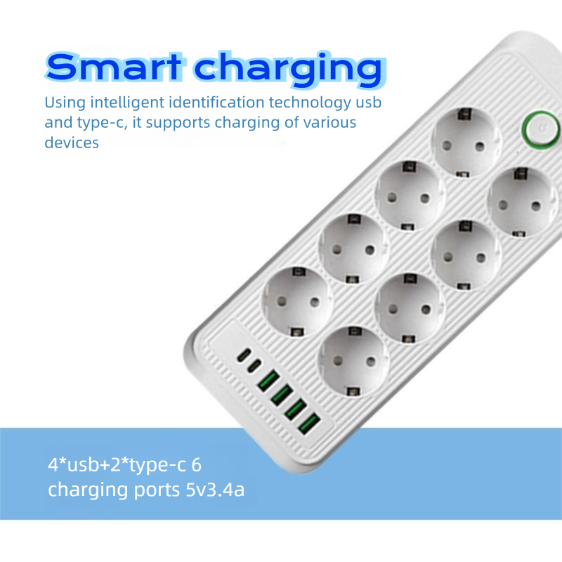 European Round Head German Standard Conversion High Power Strip Korean Russian USB Socket_voghion.com