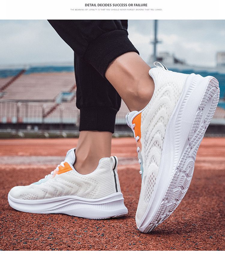 Hohe Jugendsport Herren Junior High School Schüler Single Net Schuhe, weiße atmungsaktive Laufschuhe_voghion.com