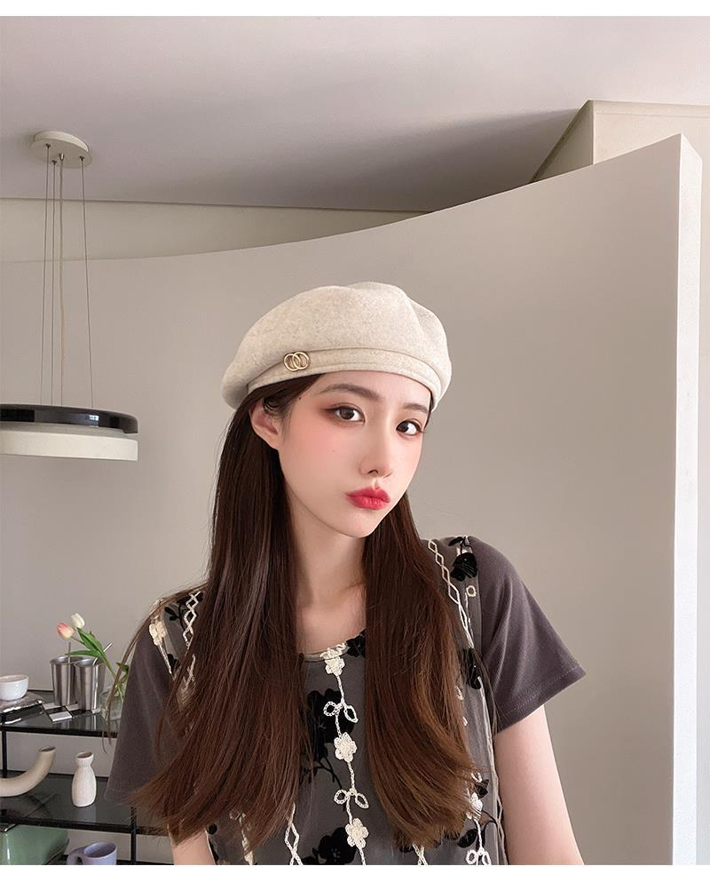 Women's Hats Internet celebrity hat women's winter and autumn versatile beret version retro woolen painter hat_voghion.com