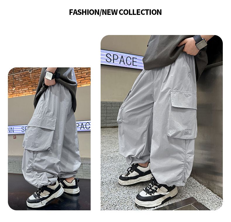 2024 Nuovo abbigliamento da lavoro sottile per bambini di taglia media e grande Pantaloni estivi anti-zanzare per ragazzi_voghion.com
