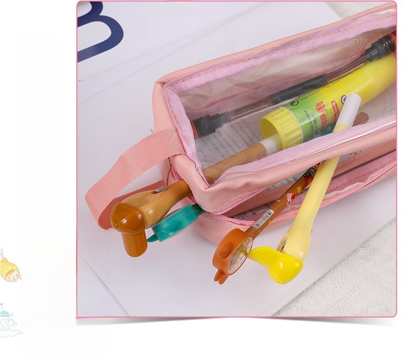 Penar transparent cu dublu strat, capacitate mare, lapte și sare, Ins, japonez, liceu și școală primară, stilou de stocare cu valoare ridicată a culorii_voghion.com