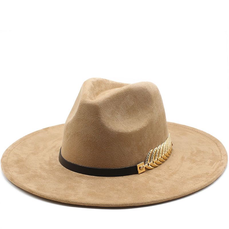 Fashion Suede Top 9.5cm Wide Bim Fedoa Hat Men Women Autumn Winte Felt Jazz Hats Classic Chuch Fedoas Chapeau Sombeo_voghion.com