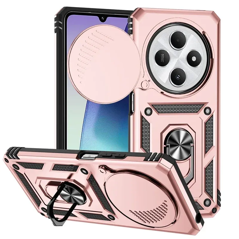 Per Xiaomi Redmi 14C 4G Custodia Armatura Antiurto Copertura Lente Scorrevole Per Redmi14C Supporto Magnetico Per Auto Custodia Ad Anello Per Redmi 14C Funda_voghion.com