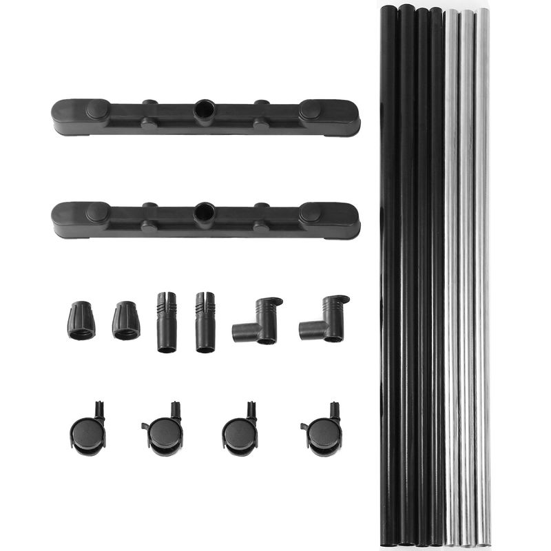 33lbs Garment Racks 3.12ft-4.80ft Height Adjustable Clothes Stand Foldable Clothes Hanger with Wheels _voghion.com
