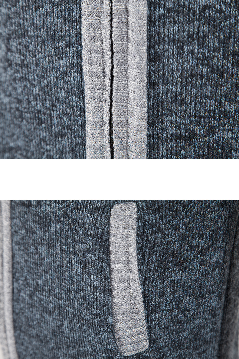 Men's clothing plus fleece thickened large size sweater coat stand collar cardigan sweater_voghion.com