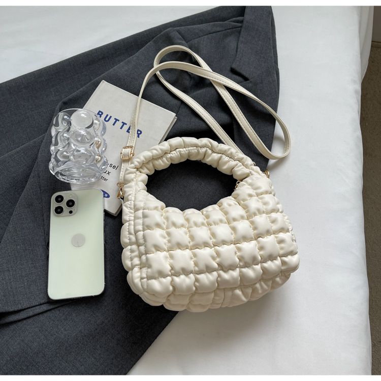 Folding cloud handb, puff PU crossbody b, 2024 new personalized design, single shoulder trendy and stylish women's_voghion.com
