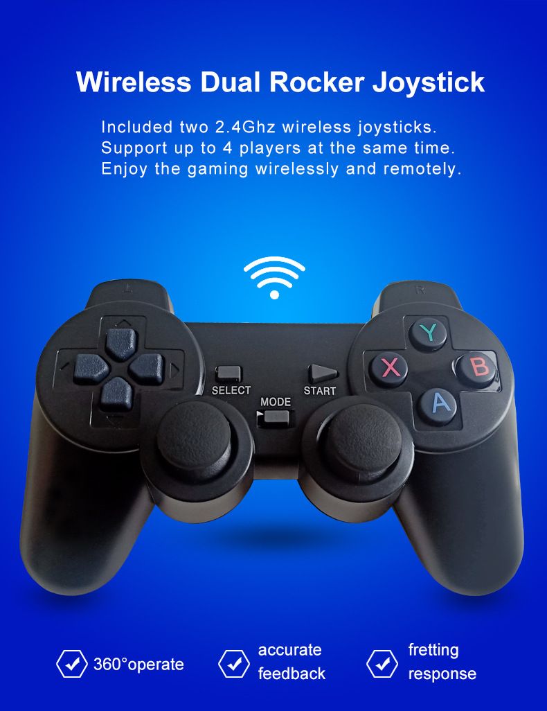 New 4K HD Home TV Connected Game Console Dual Wireless Joysticks Arcade Classic FC Games Nostalgic_voghion.com