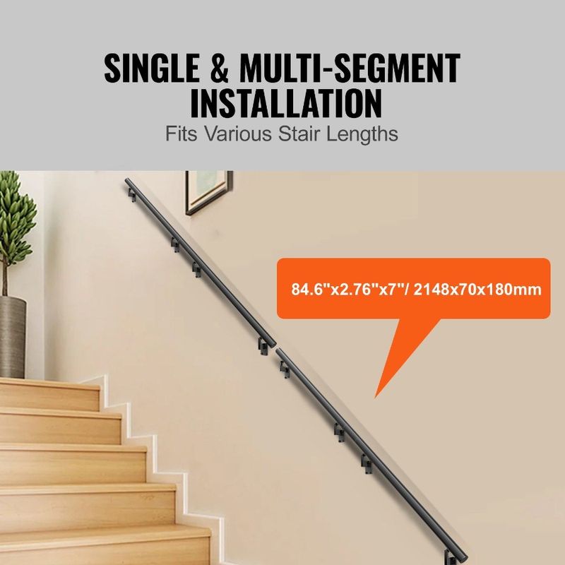 Indoor Handrail Installation Aluminum Ft Alloy Stairs Rail 44 Hand 7 Wall Handrails With Railing Stair For Mount Thickened Kit_voghion.com