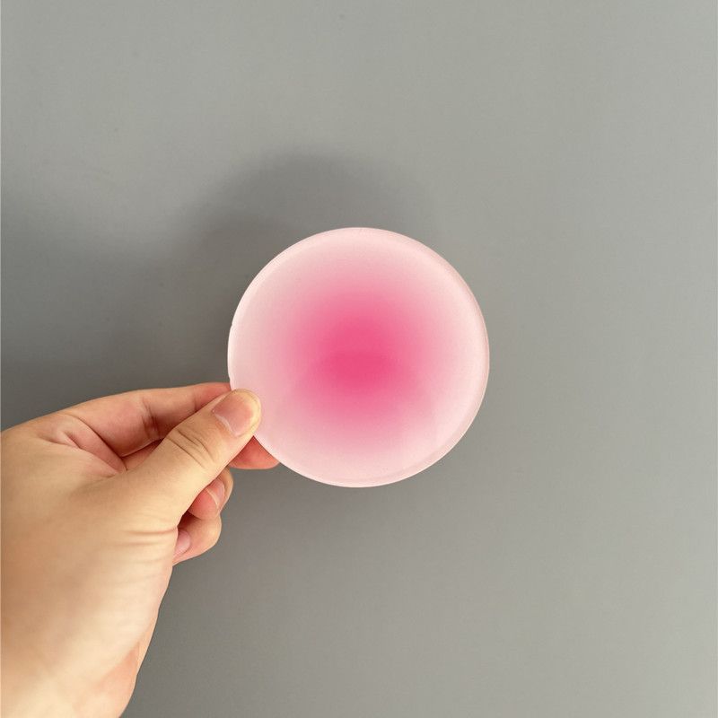 Lot de 6 dessous de verre ronds en acrylique résistants à la chaleur (couleurs acidulées ombrées) - Décoration de table élégante pour le café et la photographie_voghion.com
