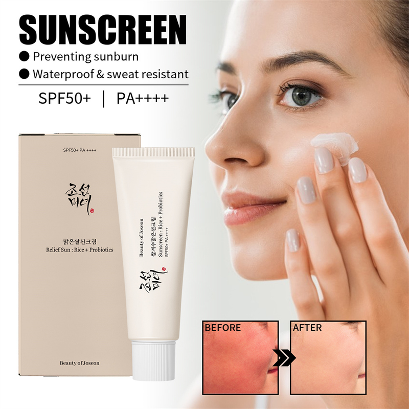 Hidratante arroz spf50 + probiótico sóis proteção da pele maquiagem refrescante creme solar resistência uv facial_voghion.com