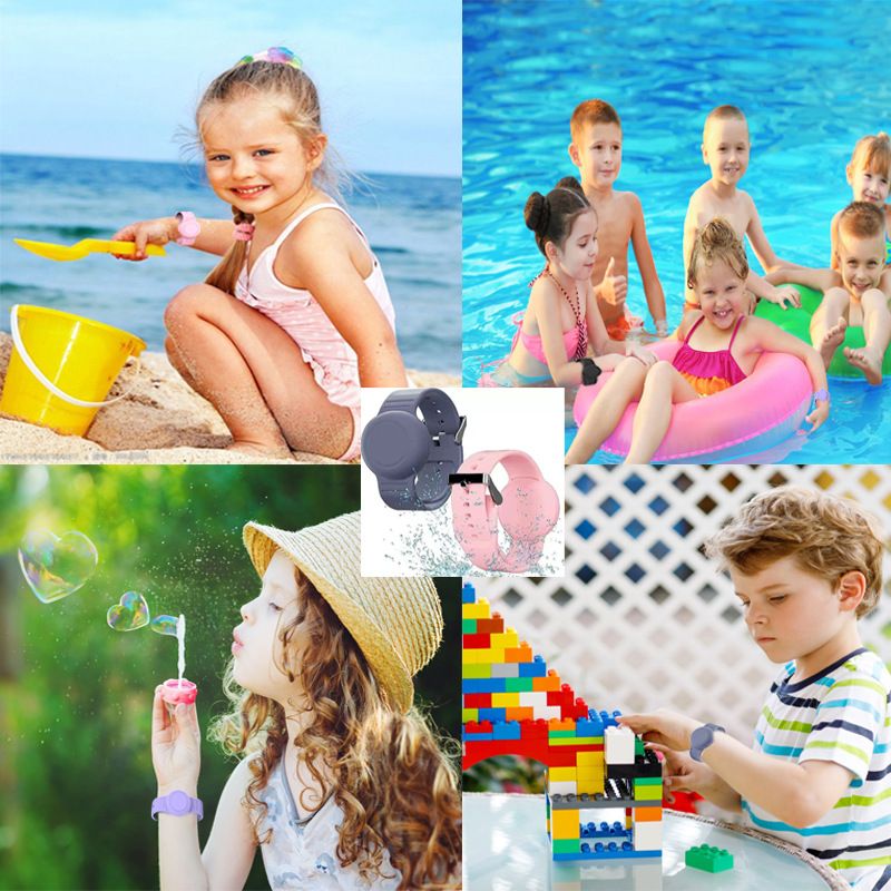 Compatible With Iphone Protective Case Locator Anti-Lost Device Waterproof AirTag Solid Color Children's Wristband Wrist_voghion.com