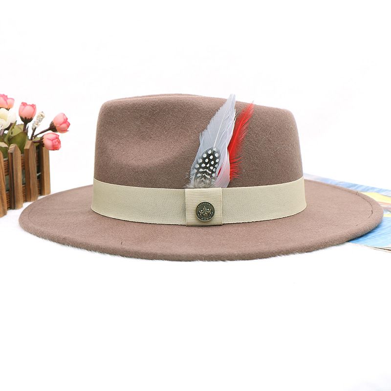 Pánský vlněný plstěný jazzový klobouk, podzimně-zimní vintage britský vlněný klobouk, podzimně-zimní plstěný klobouk_voghion.com