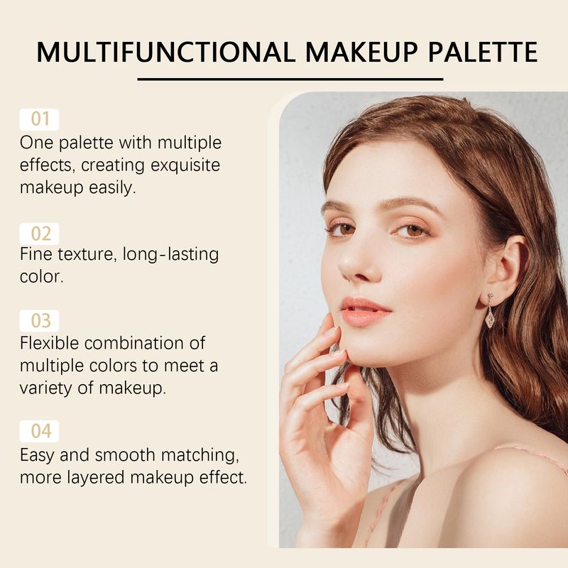 Gilded Eyeshadow Contour Blush Highlighter Lidschatten Aufhellender, vielseitig verwendbarer, umfassender Make-up-Palette_voghion.com
