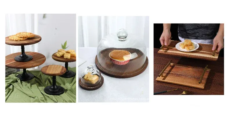 2/3-lagiger abnehmbarer Tortenständer aus Holz, Tablett für Trockenfrüchte, Obstsnackschale, Hochzeitsdessert, Süßigkeiten-Ausstellungsständer, Cupcake-Obstteller_voghion.com