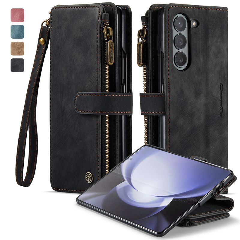 Étui en cuir pour téléphone portable Samsung Z Folder 6, étui de protection à rabat, résistant aux chutes, carte Z Folder 5_voghion.com