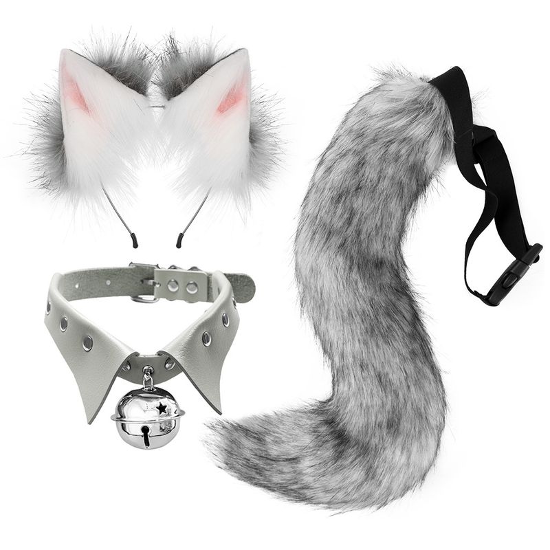 Fox ears and tail hair Halloween costume_voghion.com