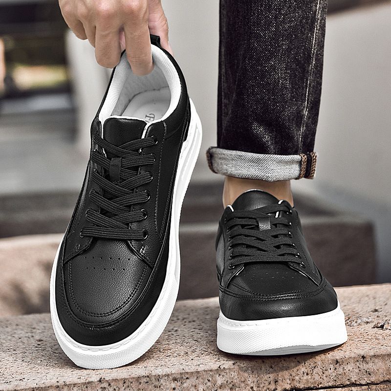 Schnürschuhe aus Leder, Freizeitschuhe für Herren, Loafer, große Größe, bequem, atmungsaktiv, Arbeitsschuhe mit rundem Kopf_voghion.com