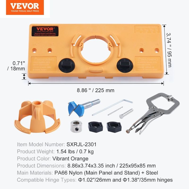 Jig Jig And Drill And Accessories Steel Material Hinge PA66 Clamp Hinge Accurate Nylon Concealed With Cabinet CType Hinge Jig_voghion.com