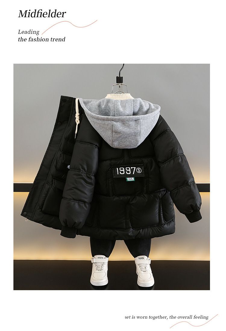 Neue Winterjacke für Jungen im koreanischen Stil aus Baumwolle für mittlere und große Kinder, verdickte und plüschige Daunenbaumwolle_voghion.com