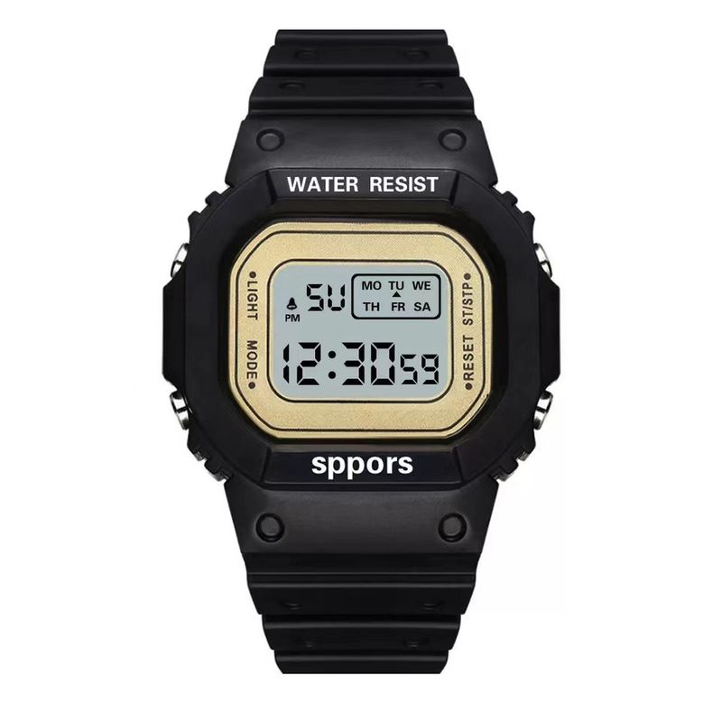 Student Children Unicorn Square Matcha Green Small Block Waterproof Luminous Alarm Electronic Watch_voghion.com
