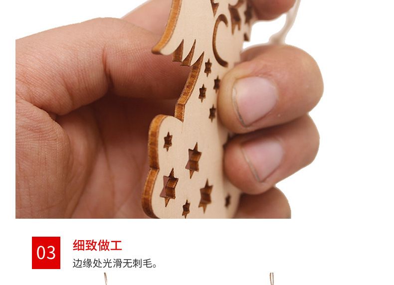 Factory direct supply Christmas tree pendant 10 wooden creative hollow angel candle listing home crafts_voghion.com
