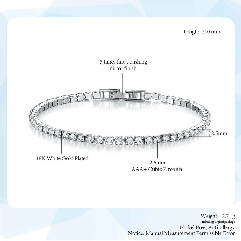 Brățară tenis unisex cu zirconiu pentru femei, brățară placată cu aur, cu un singur rând de diamant, bijuterii de vânzare fierbinte_voghion.com