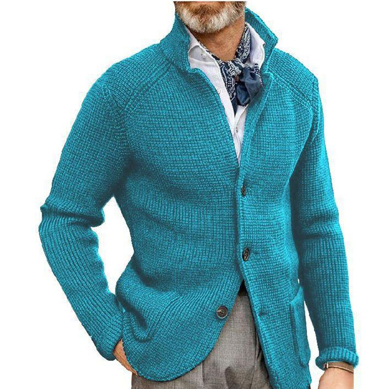 Pullover Herren Verdickter Slim Fit Stehkragen Strickwaren Herbst Und Wintermantel_voghion.com