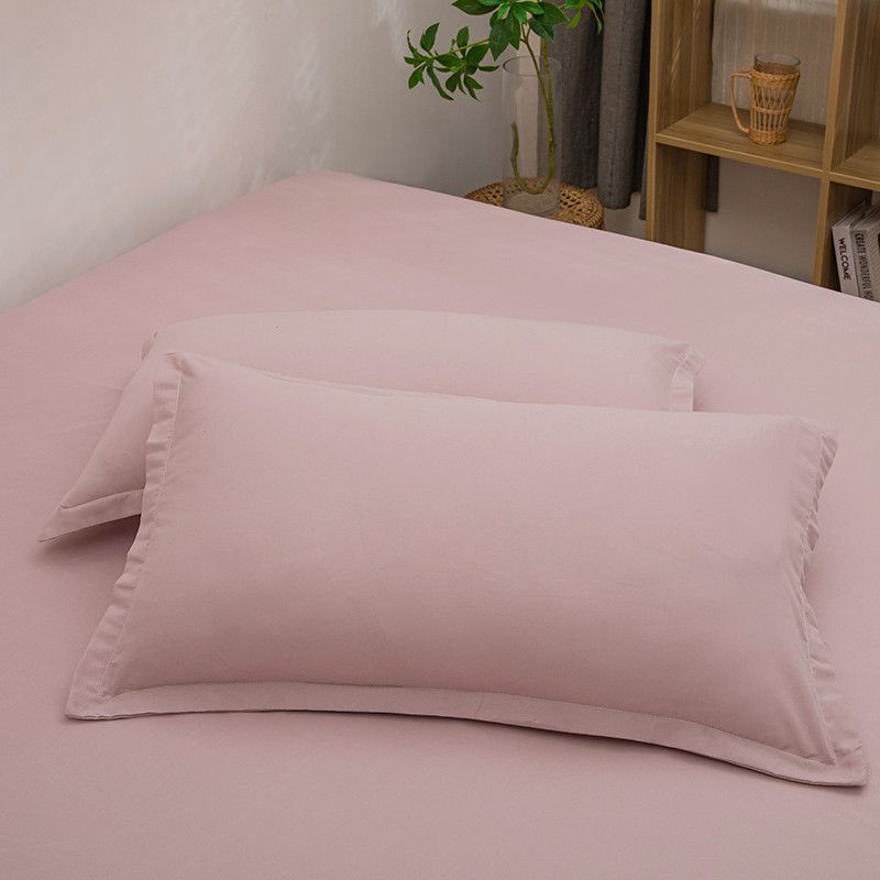 Pillowcase 48×74cm Solid Color Comfortable Skin Friendly Washed Cotton Pillowcase Envelope Pillow Adult Single Pillowcase Pillow Core Cover_voghion.com