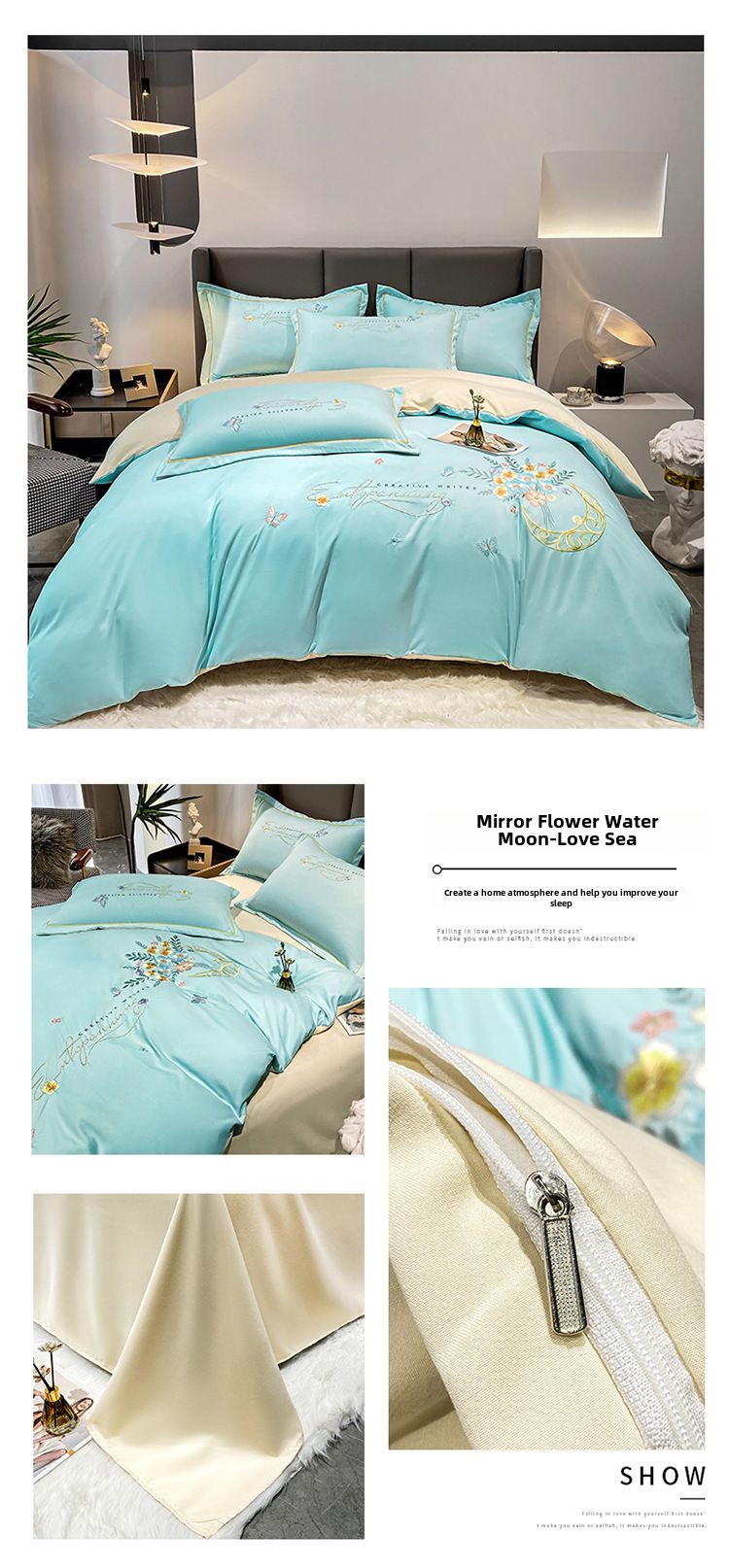2/3/4pcs Bedding Sets solid color elegant cotton skin-friendly brushed bedding four-piece bed sheet quilt cover set_voghion.com
