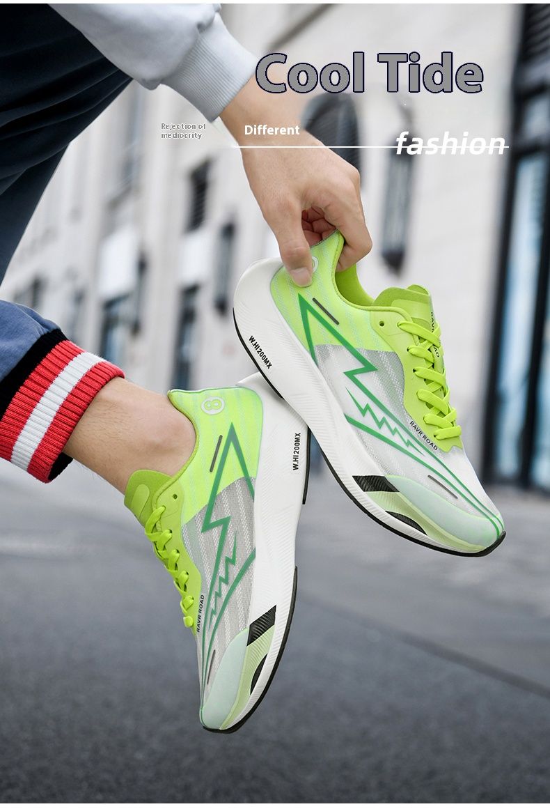 Zapatillas de running de carreras de carbono auténtico para hombre, ultraligeras y con amortiguación, de malla fina, para caminar._voghion.com