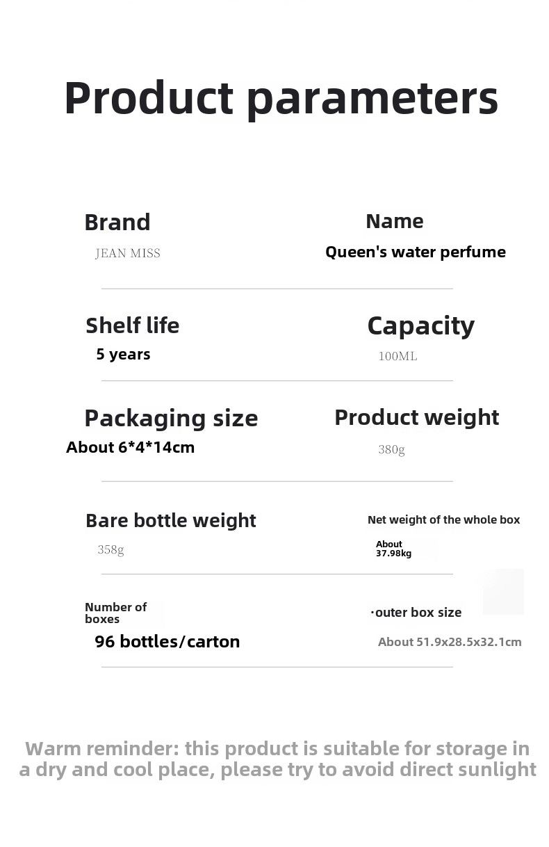 2025. aasta populaarne naiste parfüüm, kestev lõhn Lähis-Ida Queen's Water parfüüm, lilleline, 100 ml_voghion.com