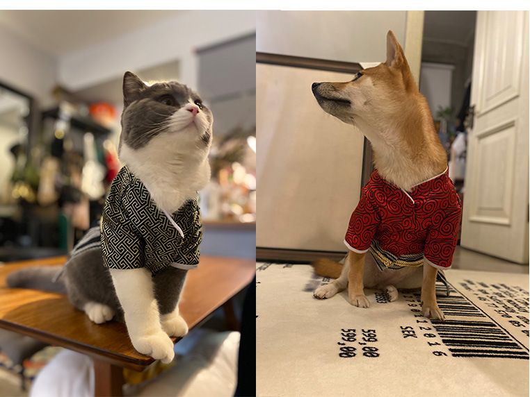Huisdier Kimono Hond Samoerai Hondenkleding Teddy kleding Kattenkleding Creatieve huisdierkleding schattig_voghion.com