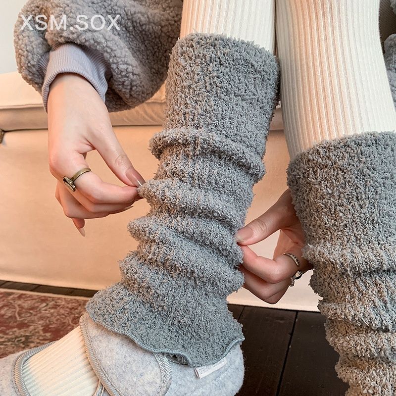 Voyage Shoes Modische Baumwollsocken für Damen, dick gefüttert, warm, japanischer Stil, flauschig, koreanisch, vielseitig, lang, für Herbst und Winter_voghion.com