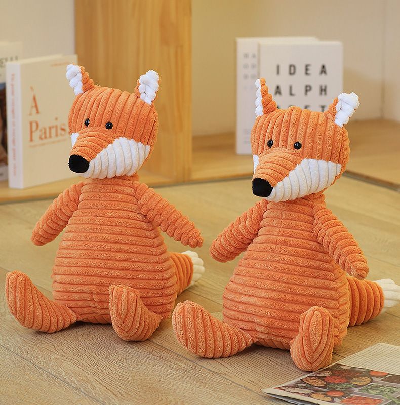 Cuscino di peluche a forma di volpe a strisce, bambola di animali carini, regalo per bambini, ciondolo per la fidanzata_voghion.com