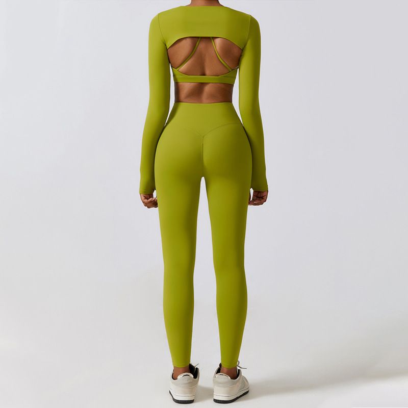 Abbigliamento da yoga LazyZoom per donna, completo da allenamento per la corsa e il fitness estivo di alta qualità, con sensazione di nudità, schiena bella e ad alta elasticità._voghion.com