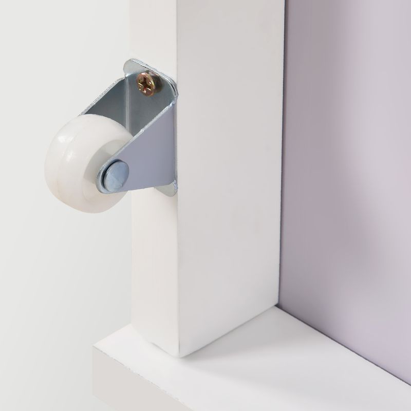 Lit enfant avec tiroir et barrières de sécurité, pin massif 90 x 190 cm, blanc et chêne_voghion.com