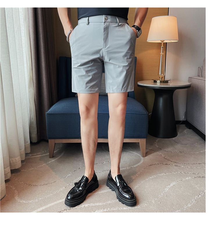 Sommer dünne neue männer casual shorts erfrischende eis seide baumwolle schlanke shorts bequeme hohe elastische herren shorts_voghion.com