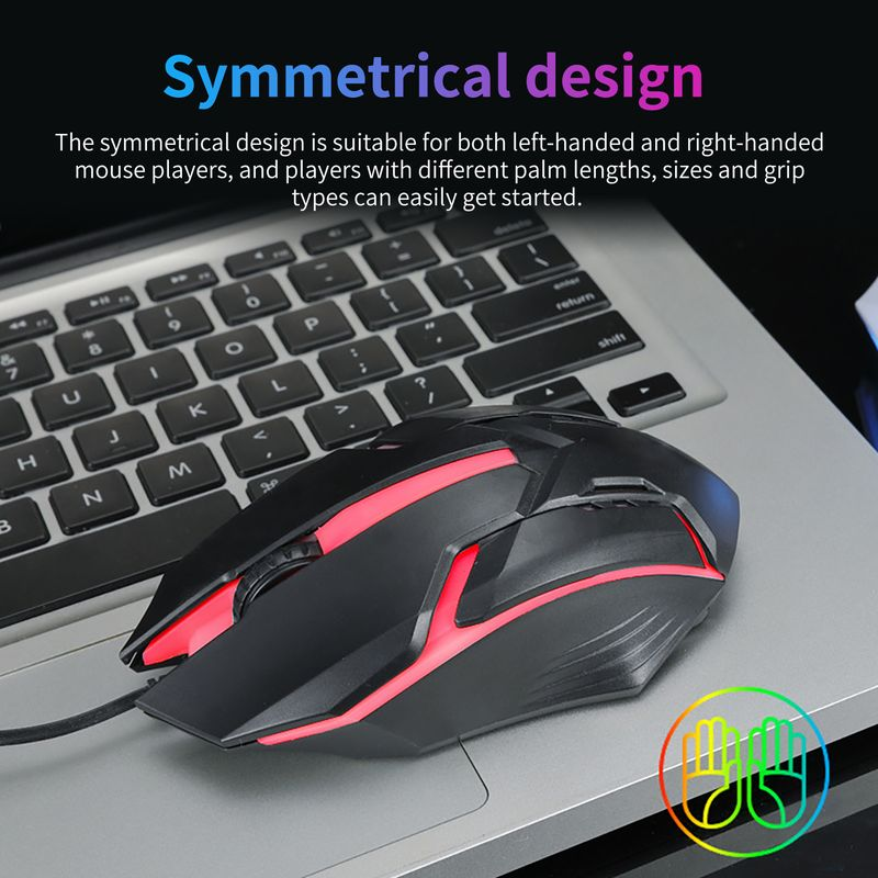 Xinweiqing USB Rainbow Backlight Wired Plug Play Gaming Optical Computer Mouse for PC_voghion.com