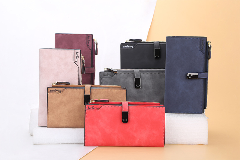 Baellerry Women's Long Wallet New Arrival Multi-card Matte Leather Clutch Multi-functional Mobile Phone Bag_voghion.com