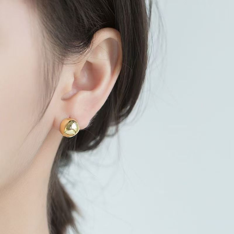 Glossy Ball Earrings - Light Luxury Cold Style Goddess Jewelry (High-End Temperament & Versatile)_voghion.com