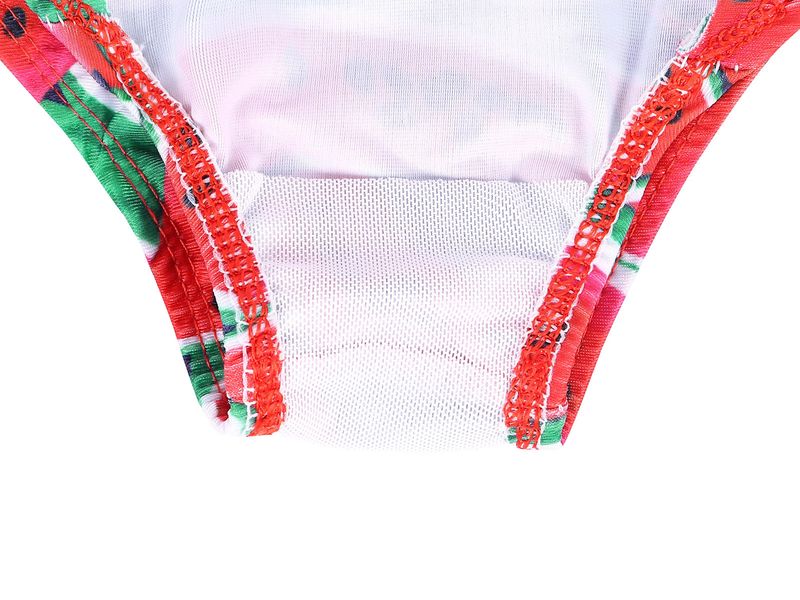 Mère et enfants été maillot de bain européen et américain manches à volants pour enfants maillot de bain imprimé fille bébé gilet respirant maillot de bain une pièce_voghion.com